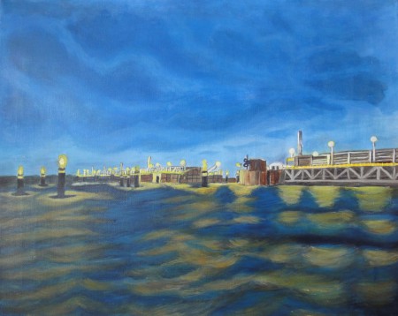 Emssperrwerk bei Gandersum 40cm x 50cm "frei nach Foto"